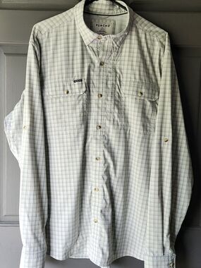 Poncho Outdoors Men's XXL Slim Fit, Soft Plaid Fishing Shirt